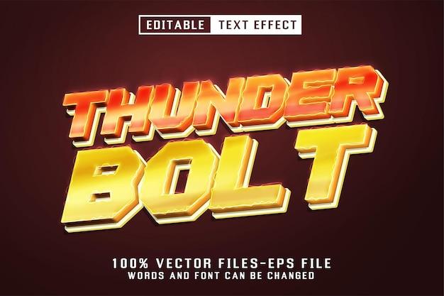 Thunder Bold 3d 텍스트 편집 가능한 텍스트 효과