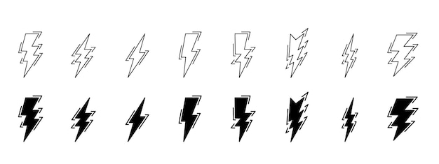 Thunder bolt iconen eenvoudige illustratie