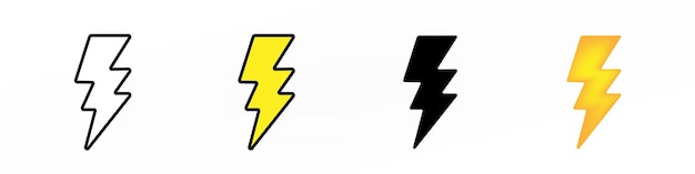 Thunder bolt icons simple illustration