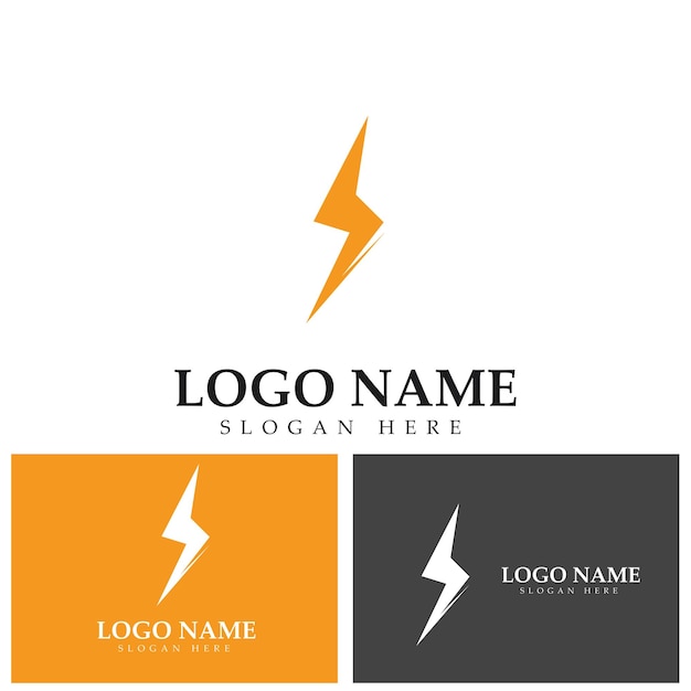 Thunder and Bolt Lighting Flash Icons Set Flat Style on Dark Background Vector Vector