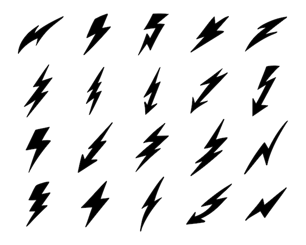 Set di raccolta vettoriale flash thunder and bolt lighting.