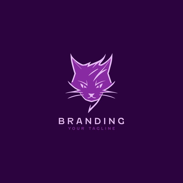 Modello di progettazione del logo del gatto del tuono