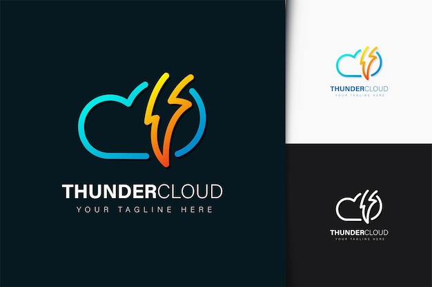 Thunder cloud logo design with gradient