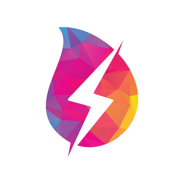 Thunder drop logo ontwerp icoon vector.