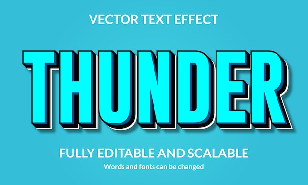 Thunder Editable 3D text style effect