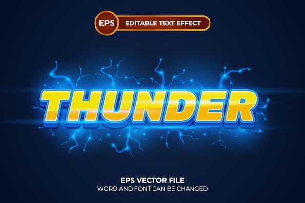 Thunder editable text effect template