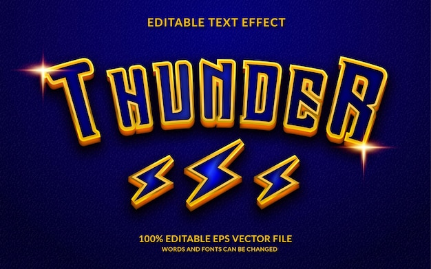 Vector thunder editable text effect