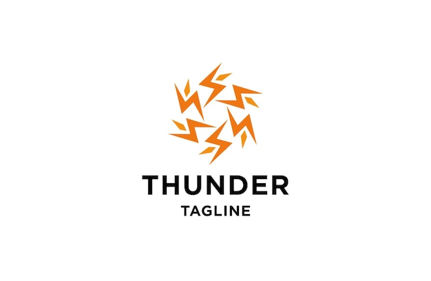 Thunder electric logo icon design template flat vector