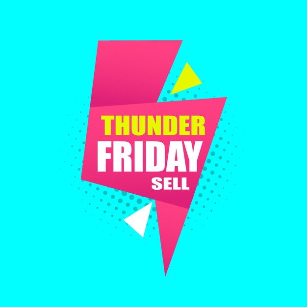 Thunder Friday sale banner template vector illustration business promotion tag Sale vector