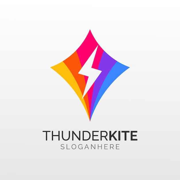 Vector thunder kite logo