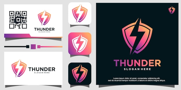 Vector thunder logo design template