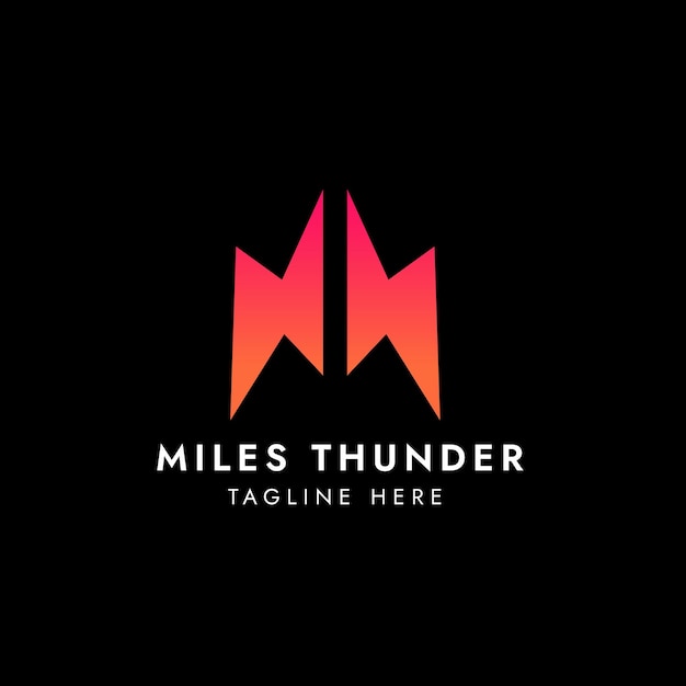 Vector thunder logo for letter m