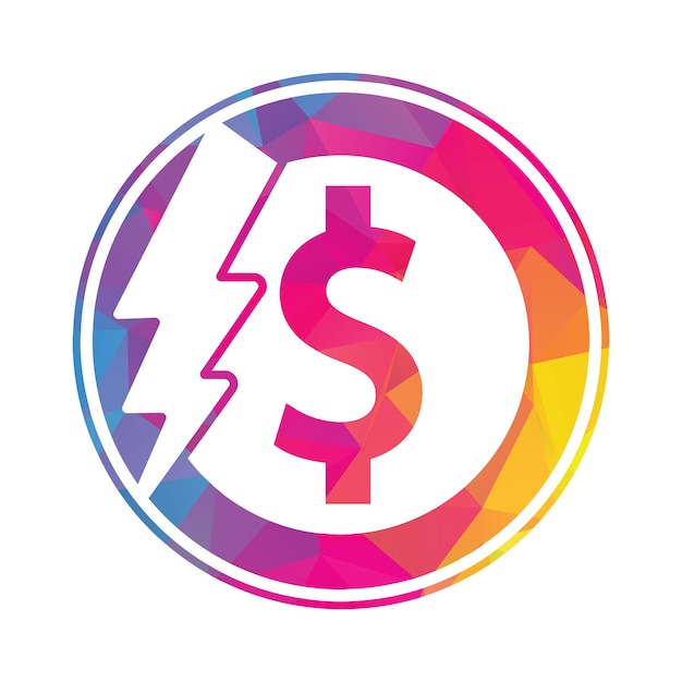 Vector thunder money logo vector sjabloon flash dollar logo ontwerp icoon vector illustratie