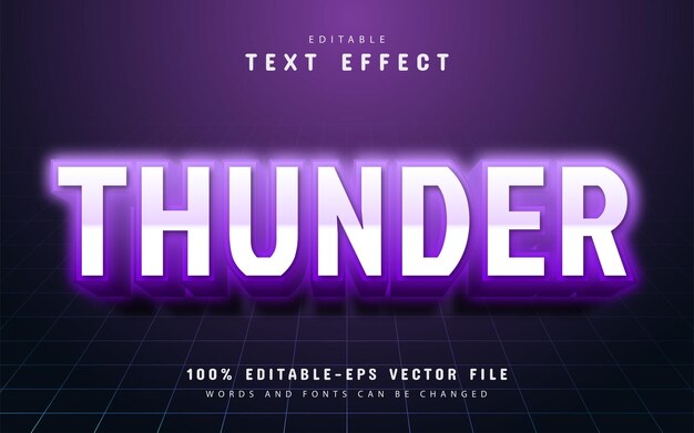 Thunder neon 3d text effect editable