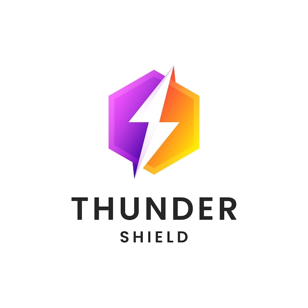 Thunder Shield logo Premium Vector