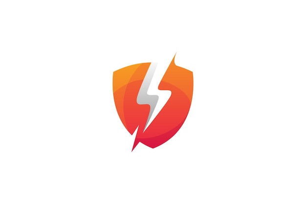 Thunder shield logo sjabloonontwerp