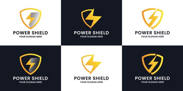 Thunder shield power inspiratie logo-ontwerp