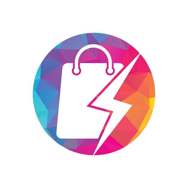 サンダー ショップのロゴ デザインのベクトル。電気店またはファースト ショップのロゴ。
