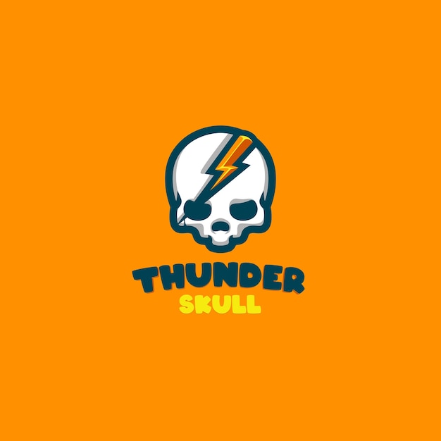 Thunder Skull Cartoon-logo voor uw bedrijf