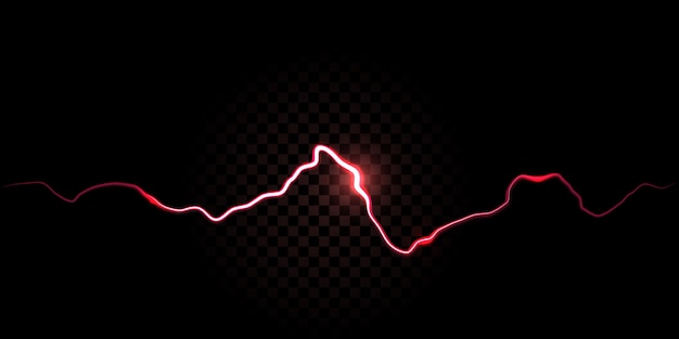 Thunder spark, electric red flash   background. Electricity thunderbolt spark abstract effect