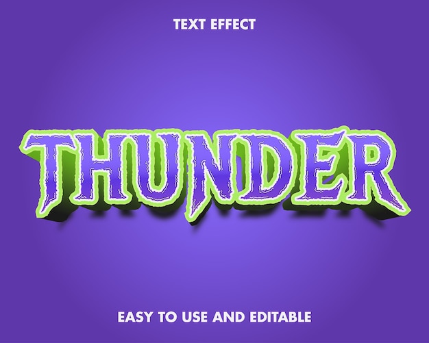 Thunder text effect. editable font style.