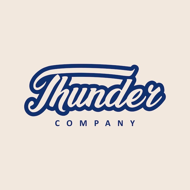 Thunder typografie klassieke retrostijl voor merk- of bedrijfslogo