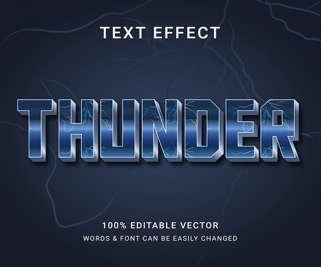 Thunder Volledig bewerkbaar teksteffect met trendy stijl