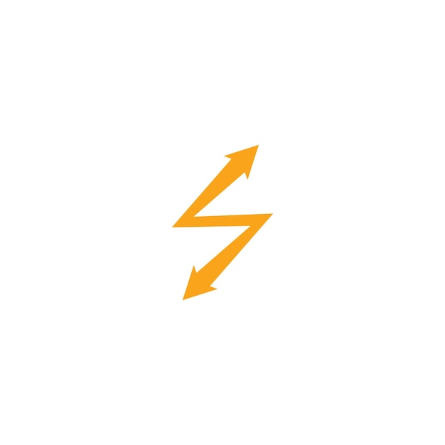 Thunder with arrows logo vector icon ilustration