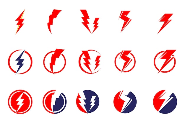 Thunderbolt bliksemflits logo en symbool vector