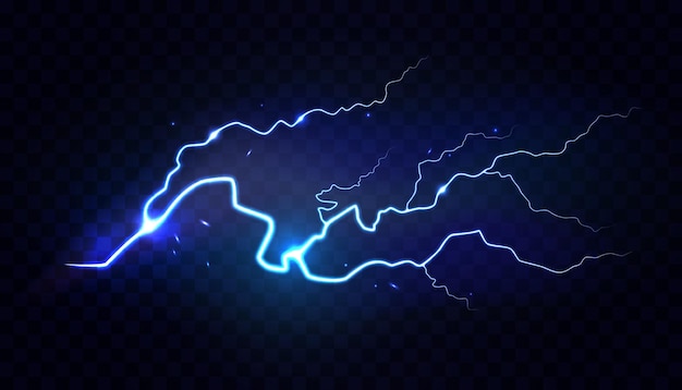 Thunderbolt electric lightning effect with neon