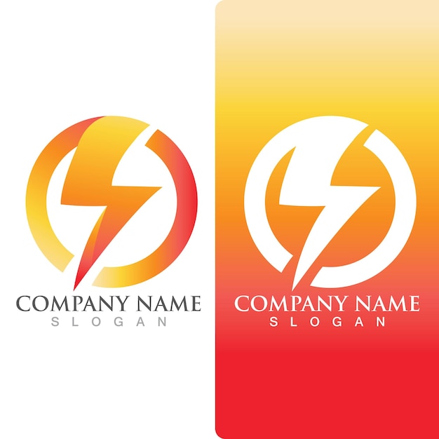 Thunderbolt flash energie logo en symbool vector