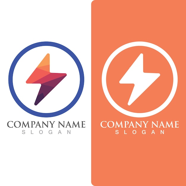 Thunderbolt flash energy logo and symbol vector