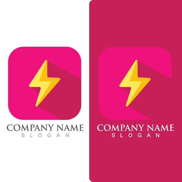 Thunderbolt flash energy logo and symbol vector