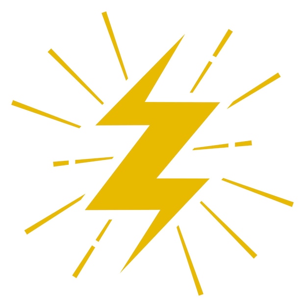 Thunderbolt icon Yellow electric lightning Power symbol