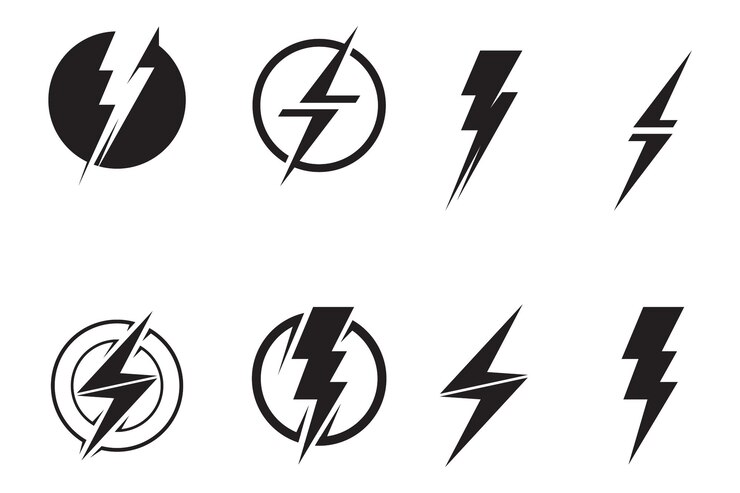 Vector thunderbolt logo and symbol vector