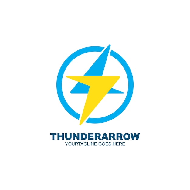 Thunderbolt pijl vector pictogram illustratie ontwerpsjabloon