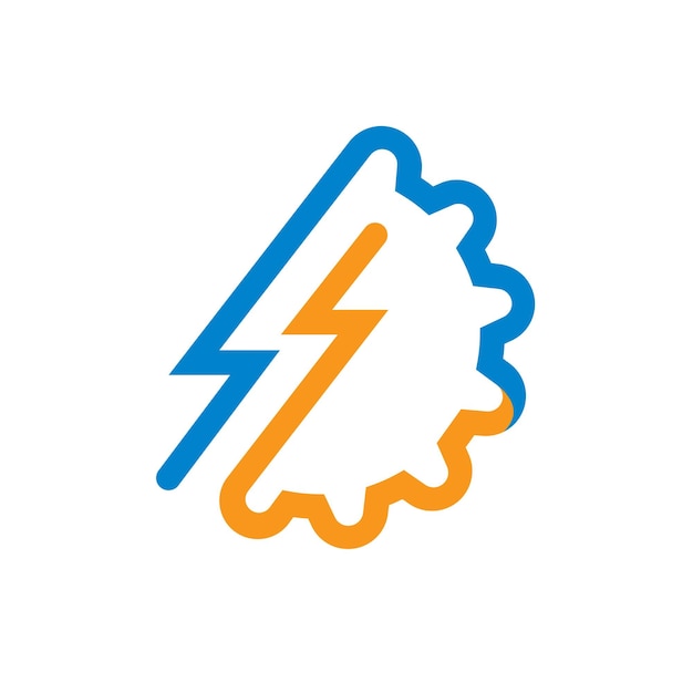 Thunderbolt versnelling pictogram vector illustratie concept ontwerpsjabloon