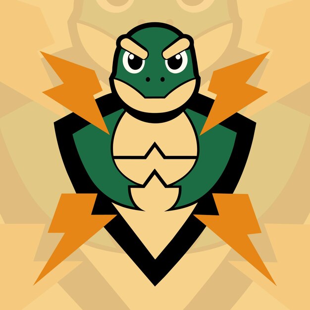 Vector thundering angery turtle logo