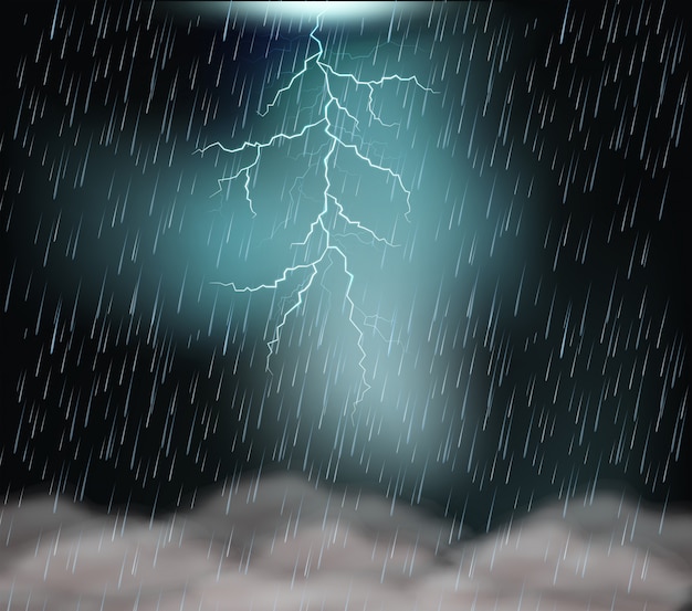 Vector a thunderstorm night background