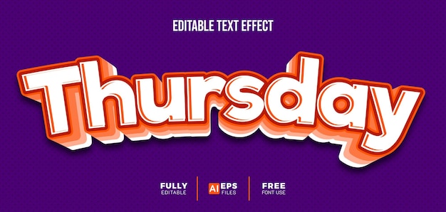 Thursday 3d editable text effect