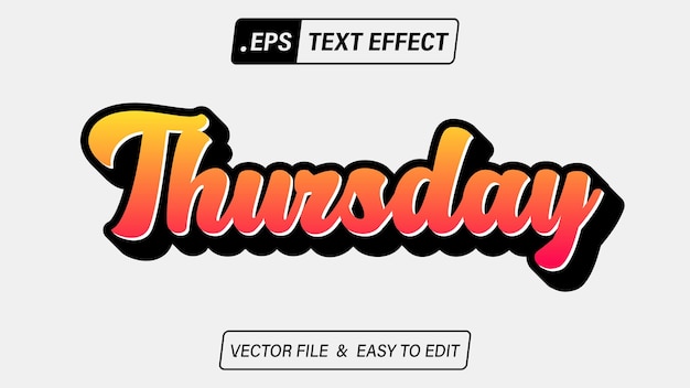 Thursday editable text effect