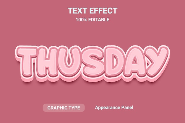 thusday 3d text effect