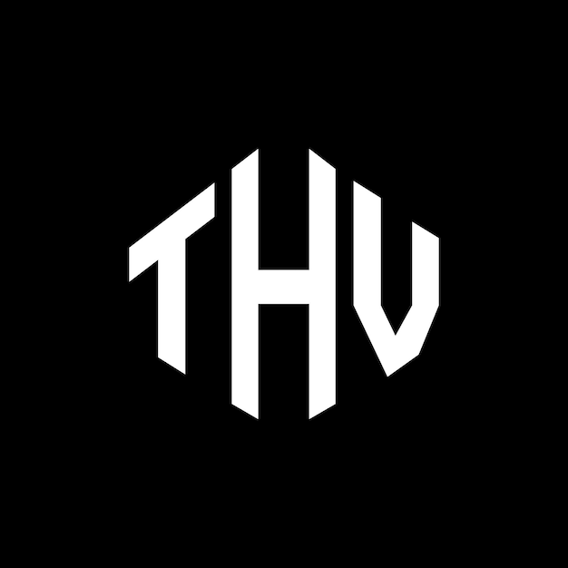THV letter logo ontwerp met veelhoek vorm THV veelhoek en kubus vorm logo ontwerp THV zeshoek vector logo sjabloon witte en zwarte kleuren THV monogram bedrijf en vastgoed logo