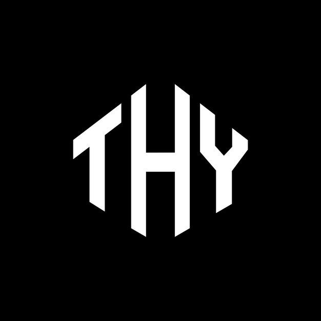 THY letter logo ontwerp met veelhoek vorm THY veelhoek en kubus vorm logo ontwerp THY zeshoek vector logo sjabloon witte en zwarte kleuren THY monogram bedrijf en vastgoed logo