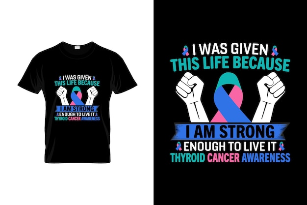 Vettore cancro della tiroide tshirt design o poster del cancro della tiroide design cancro della tiroide citazioni cancro della tiroide