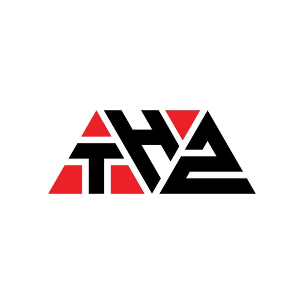 THZ triangle letter logo design with triangle shape THZ triangle logo design monogram THZ triangle vector logo template with red color THZ triangular logo Simple Elegant and Luxurious Logo THZ