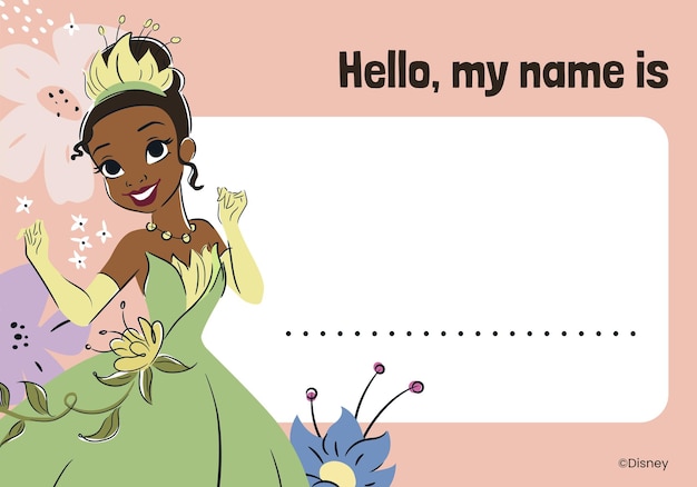 Tiana Princess Name Tag