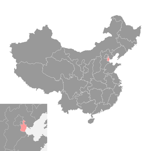 Тяньцзинь карта административного деления китая векторная иллюстрация