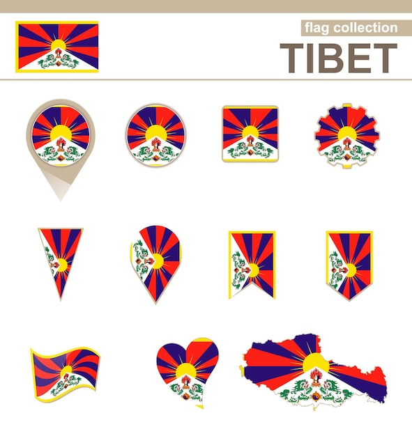 チベットの旗コレクション、12バージョン