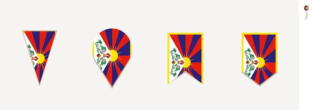 Tibet flag in vertical design vector illustration